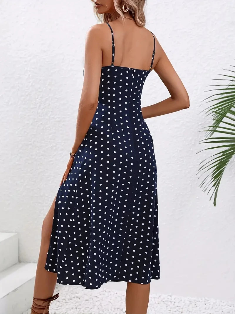 Damen Kleid midi mit Blumenmuster und seitlichem Schlitz