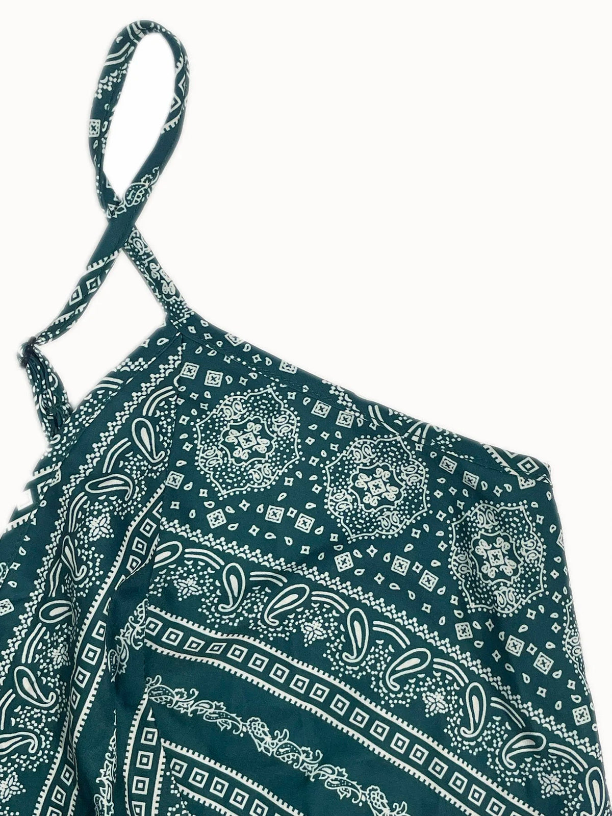 Damen Maxikleid mit tiefem V-Ausschnitt und Ornamentmuster