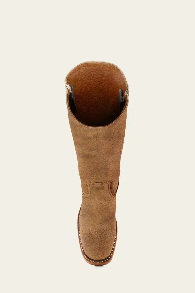 Damen Stiefel kniehoch mit Blockabsatz in Lederoptik