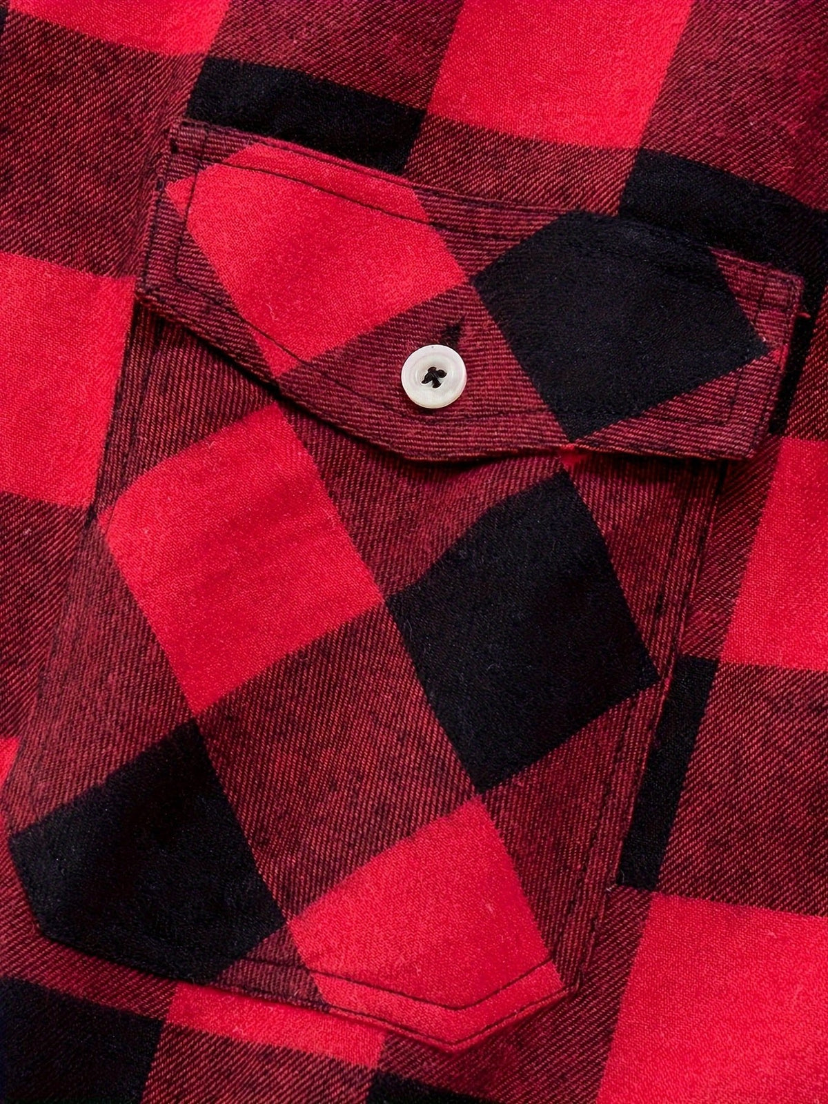 Herrenhemd mit Blockkaros und zwei geknöpften Brusttaschen - Rot #Farbe_Rot