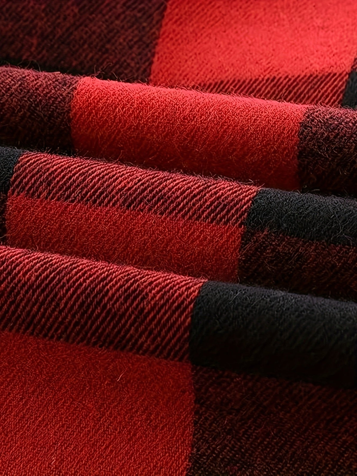 Herrenhemd mit Blockkaros und zwei geknöpften Brusttaschen - Rot #Farbe_Rot