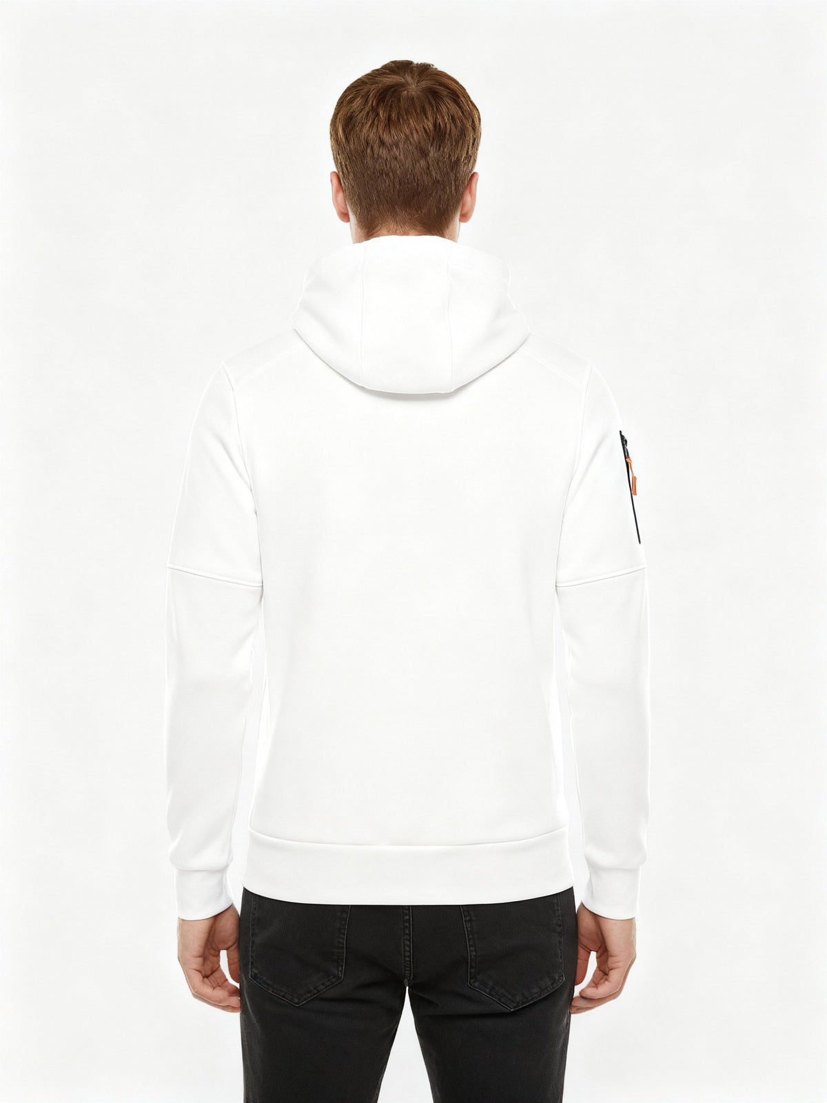 Hoodie Herren mit Reissverschluss und Brusttasche - Weiss #Farbe_Weiss