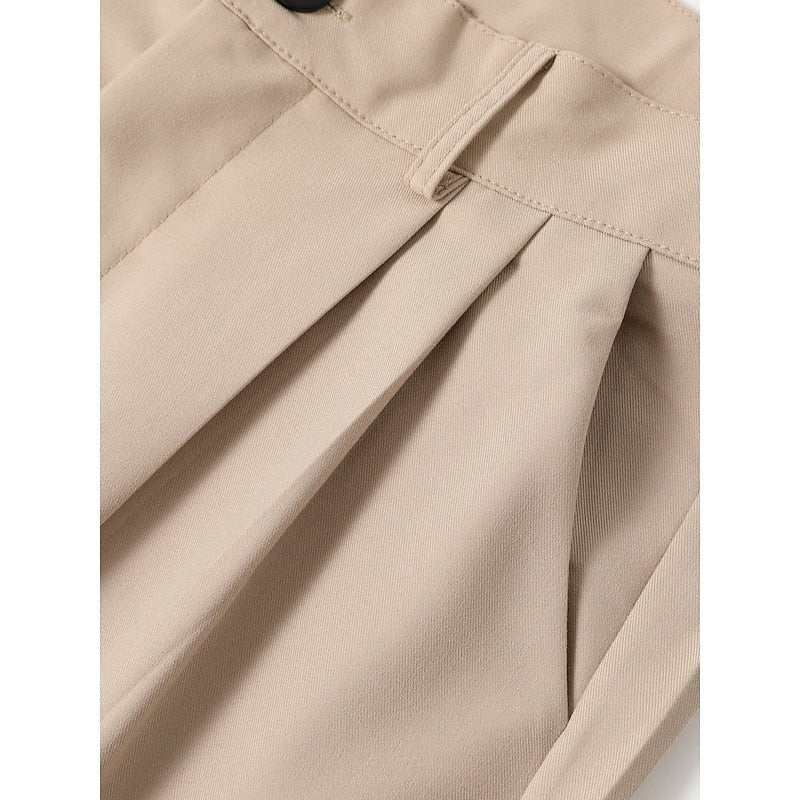 Hose Herren mit Bundfalte und schrägen Tascheneingriffen - Khaki #Farbe_Khaki