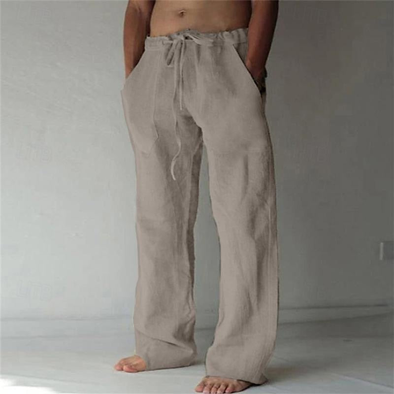 Hose Herren mit weitem Bein und gerafftem Kordelbund - Grau #Farbe_Grau