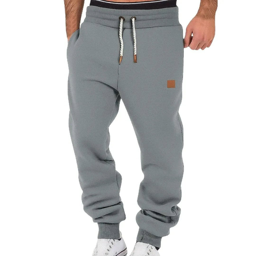 Jogginghose Herren mit heller Kordel und Rippbündchen - Hellgrau #Farbe_Hellgrau