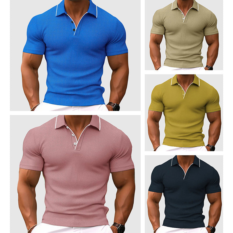 Poloshirt Herren kurzarm mit heller Kragenkante - Mehrere Farben