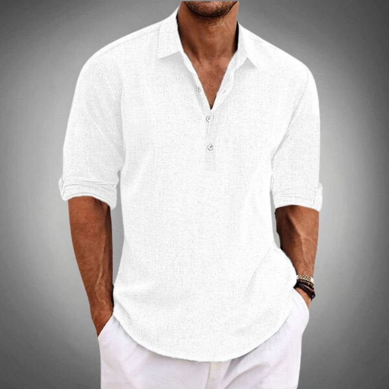 Poloshirt Herren mit gerundetem Saum und Ärmelriegeln - Weiss #Farbe_Weiss
