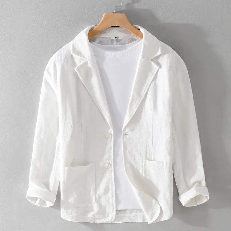 Sakko Herren mit aufgesetzten Taschen und schmalem Revers - Weiss #Farbe_Weiss