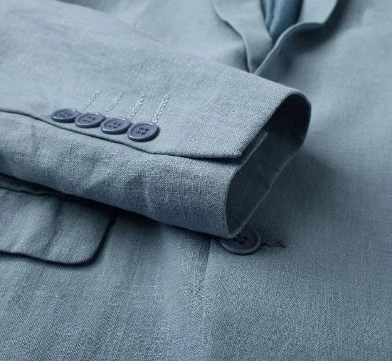 Sakko Herren mit Revers und seitlichen Klappentaschen - Blau #Farbe_Blau