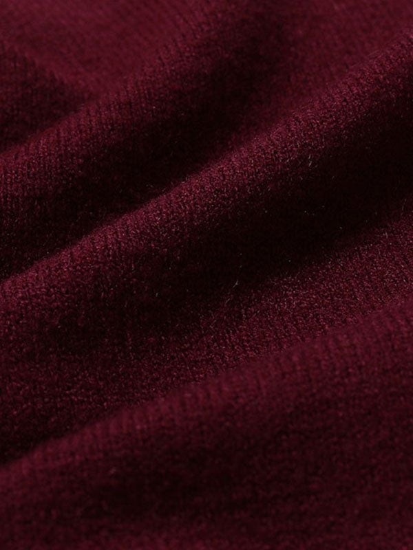 Strickpullover Herren mit flachem Stehkragen und Langarm - Rot #Farbe_Rot