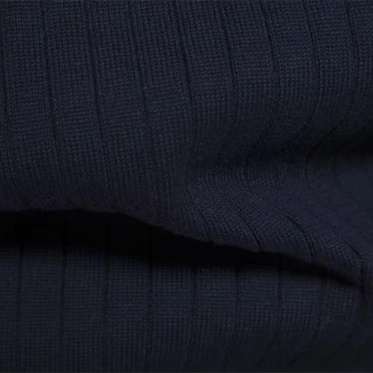 Strickpullover Herren mit Stehkragen und kurzem Zipper - Blau #Farbe_Blau