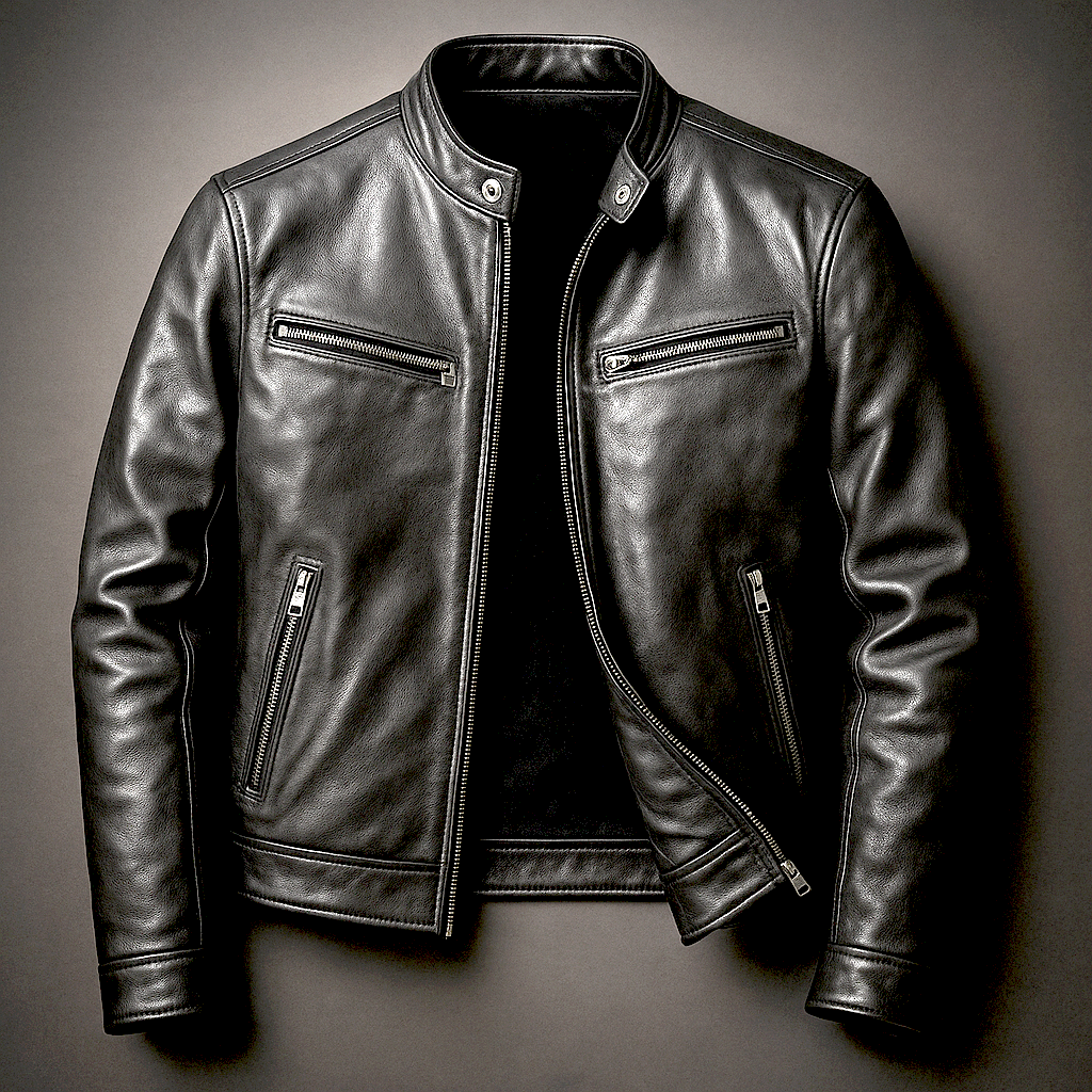 Übergangsjacke Herren mit Stehkragen und vier Ziptaschen - Schwarz #Farbe_Schwarz