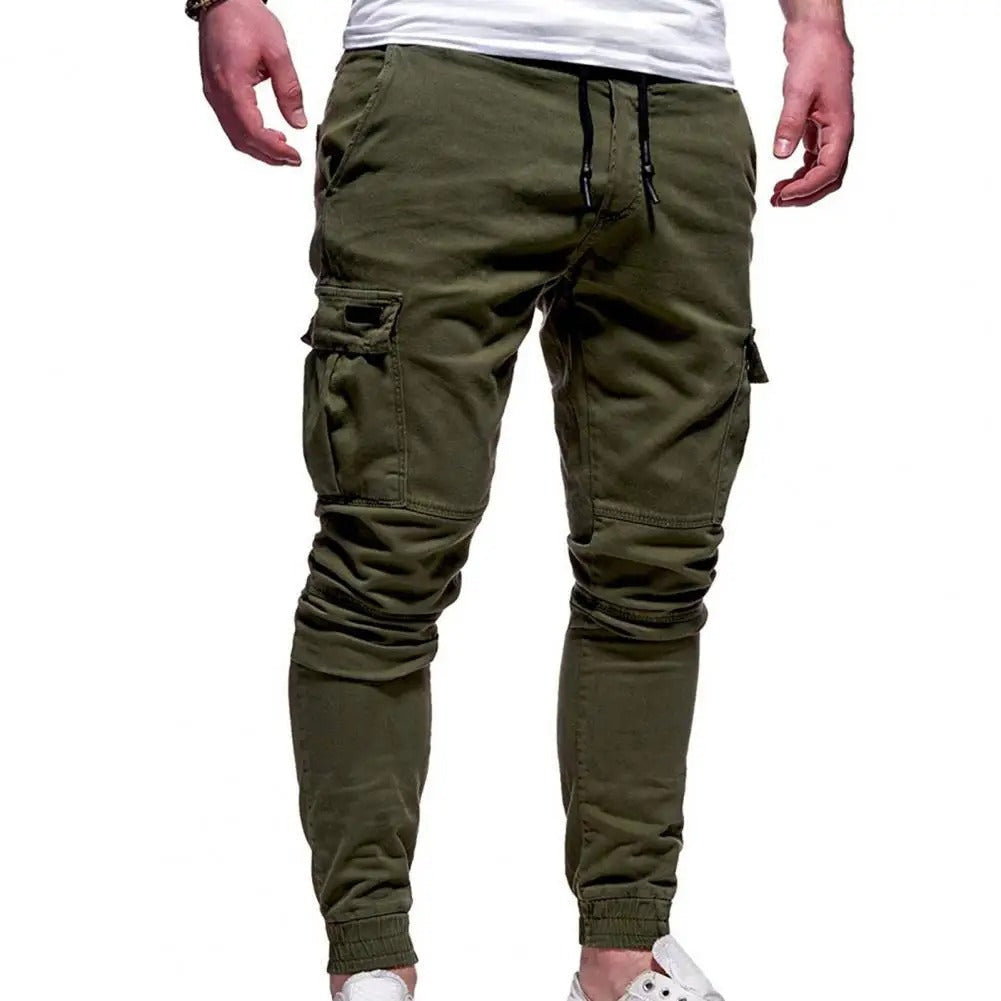 Cargohose Herren mit Kordelbund und seitlichen Klappen - Grün #Farbe_Grün