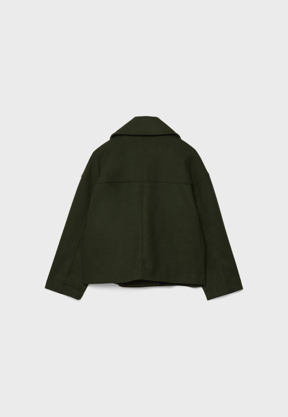 Damen Kurzmantel mit Doppelreiher und breitem Revers