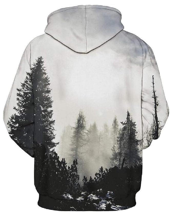 Hoodie Herren mit Waldmotiv und durchgehendem Fotodruck - Mehrfarbig #Farbe_Mehrfarbig