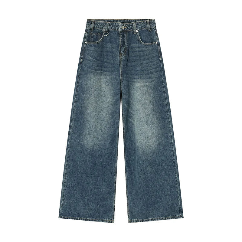 Hose Herren in Denim-Optik mit weitem Bein und Ringdetail - Blau #Farbe_Blau