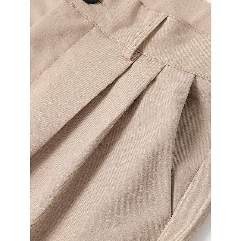 Hose Herren mit Bundfalte und schrägen Tascheneingriffen - Khaki #Farbe_Khaki