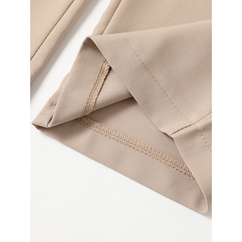 Hose Herren mit Bundfalte und schrägen Tascheneingriffen - Khaki #Farbe_Khaki