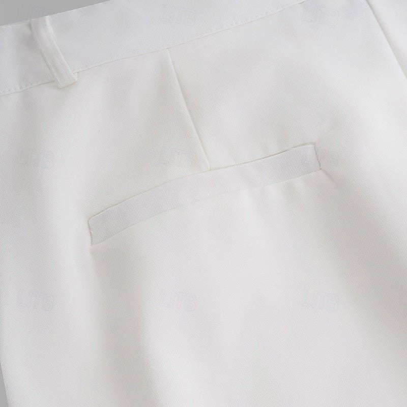 Hose Herren mit Bundfalten und verdecktem Frontverschluss - Weiss #Farbe_Weiss