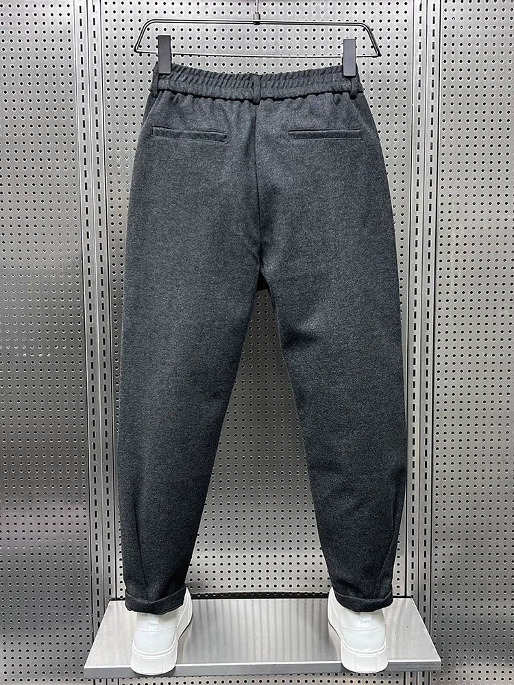 Hose Herren mit doppelten Bundfalten und schmalem Bein - Grau #Farbe_Grau