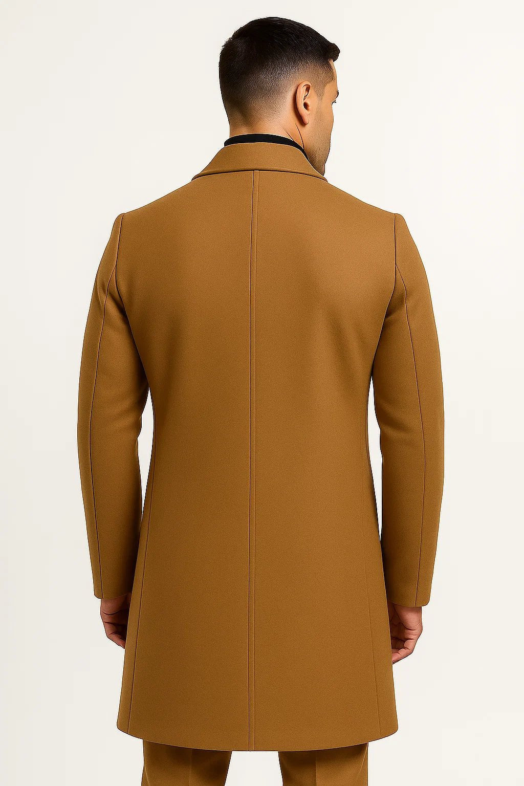 Mantel Herren mit Reverskragen und schrägen Eingrifftaschen - Khaki #Farbe_Khaki