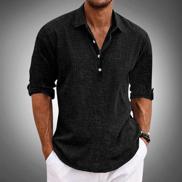 Poloshirt Herren mit gerundetem Saum und Ärmelriegeln - Schwarz #Farbe_Schwarz