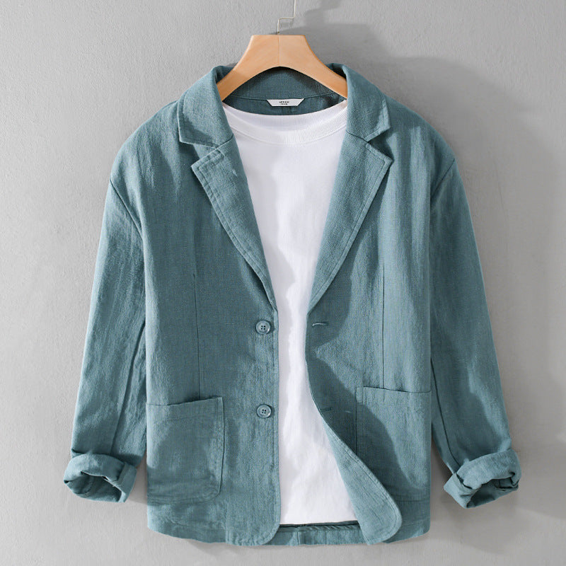Sakko Herren mit aufgesetzten Taschen und schmalem Revers - Hellblau #Farbe_Hellblau