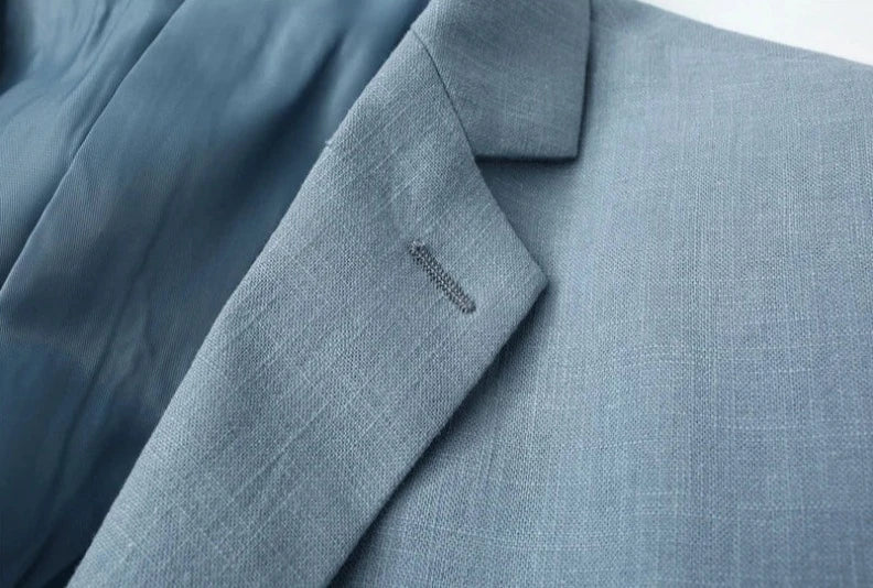 Sakko Herren mit Revers und seitlichen Klappentaschen - Blau #Farbe_Blau