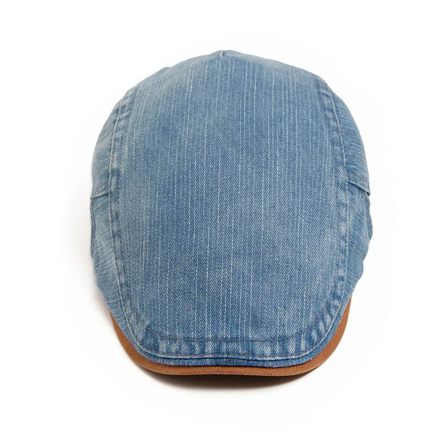 Schiebermütze Herren mit Kontrastkante und seitlichem Riemen - Blau #Farbe_Blau