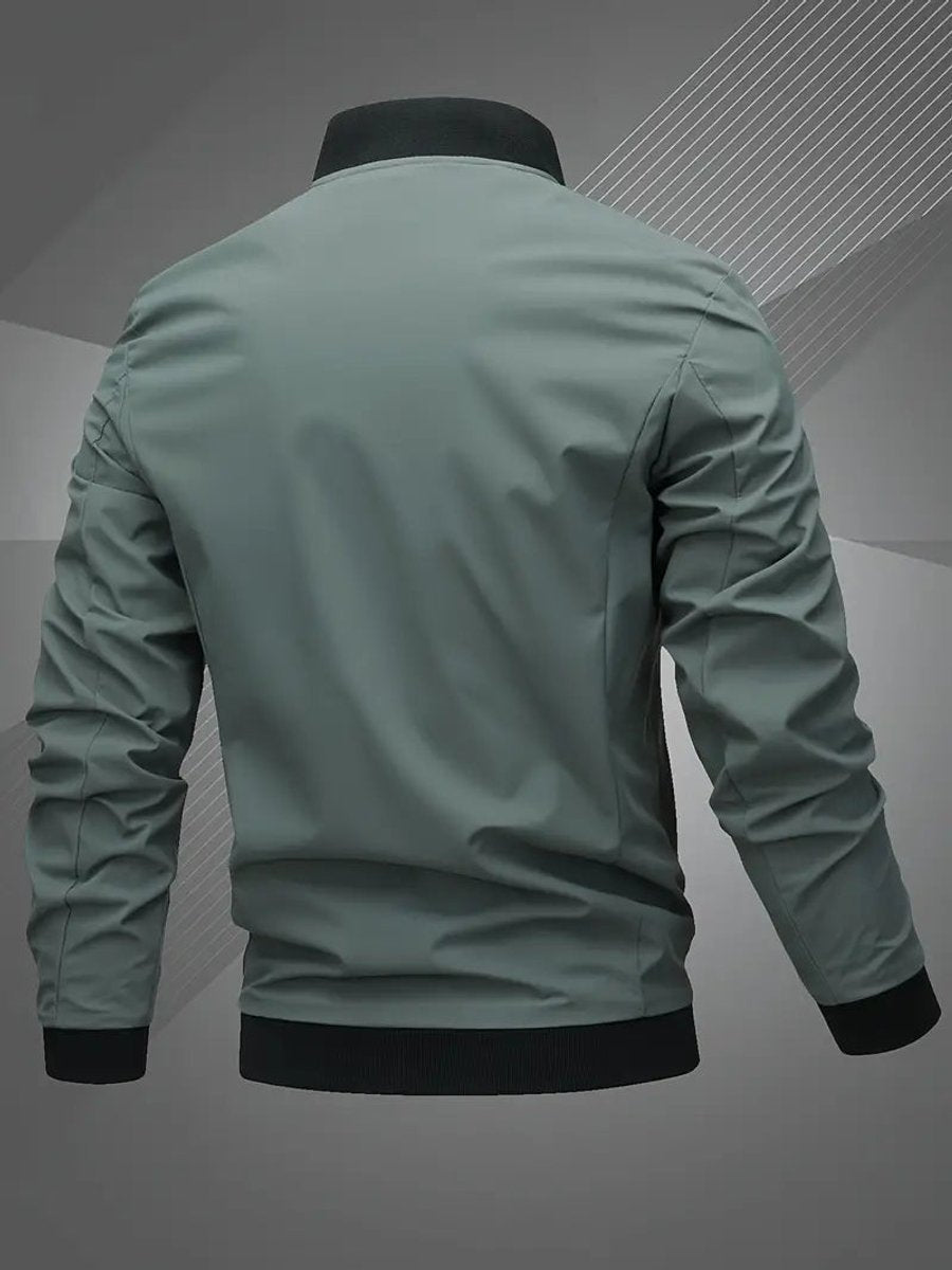 Übergangsjacke Herren mit Blousonkragen und Stickerei - Armeegrün #Farbe_Armeegrün