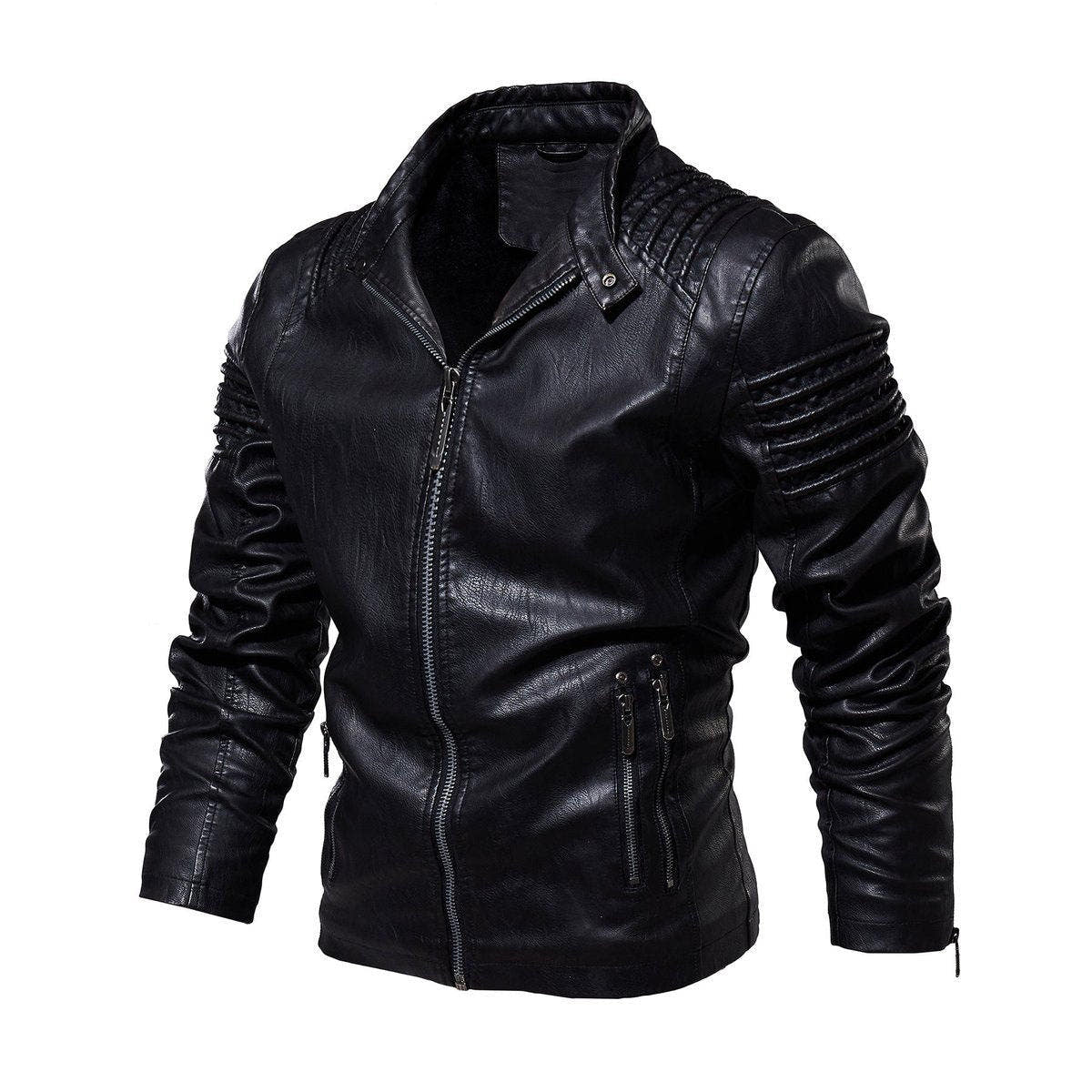Übergangsjacke Herren mit Schultersteppung und Seitentaschen - Schwarz #Farbe_Schwarz