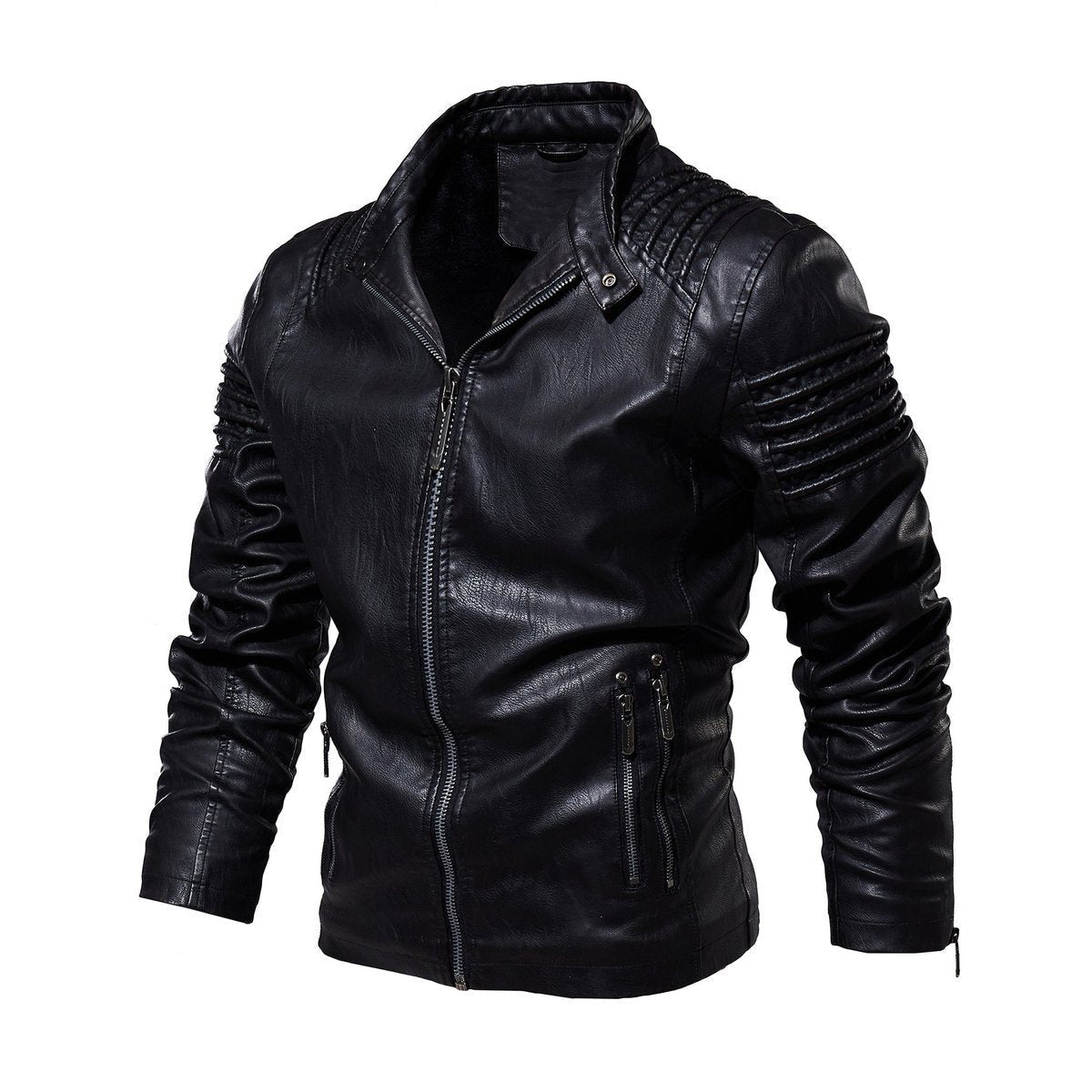 Übergangsjacke Herren mit Schultersteppung und Seitentaschen - Schwarz #Farbe_Schwarz