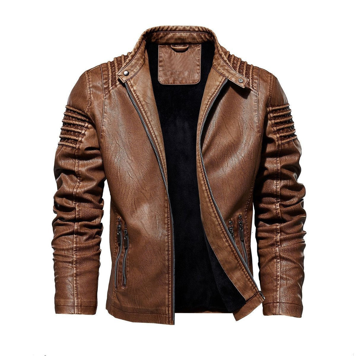 Übergangsjacke Herren mit Schultersteppung und Seitentaschen - Braun #Farbe_Braun