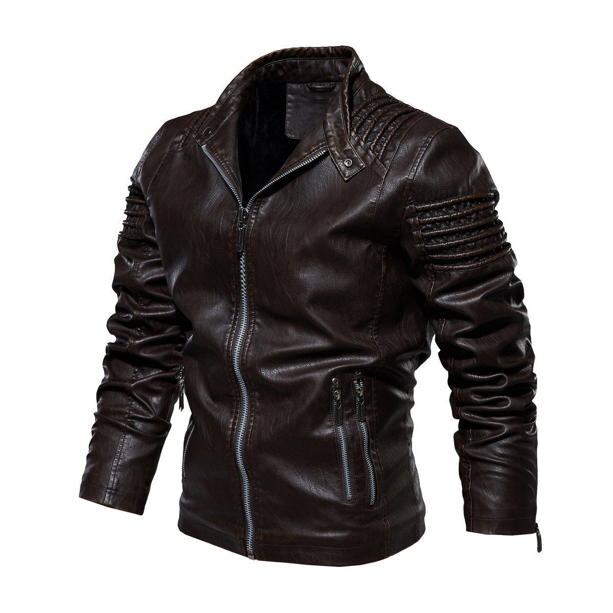 Übergangsjacke Herren mit Schultersteppung und Seitentaschen - Dunkelbraun #Farbe_Dunkelbraun
