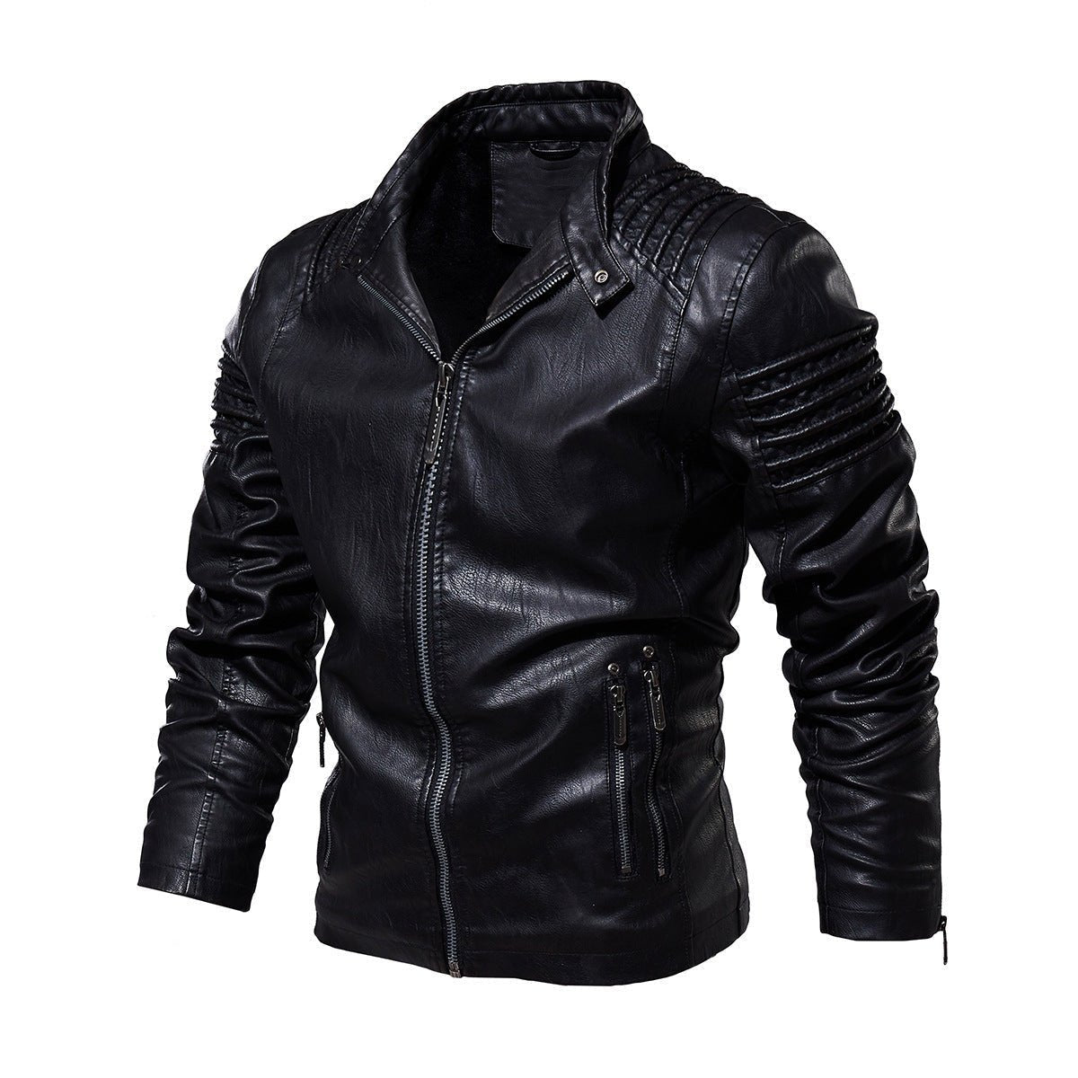 Übergangsjacke Herren mit Schultersteppung und Seitentaschen - Schwarz #Farbe_Schwarz