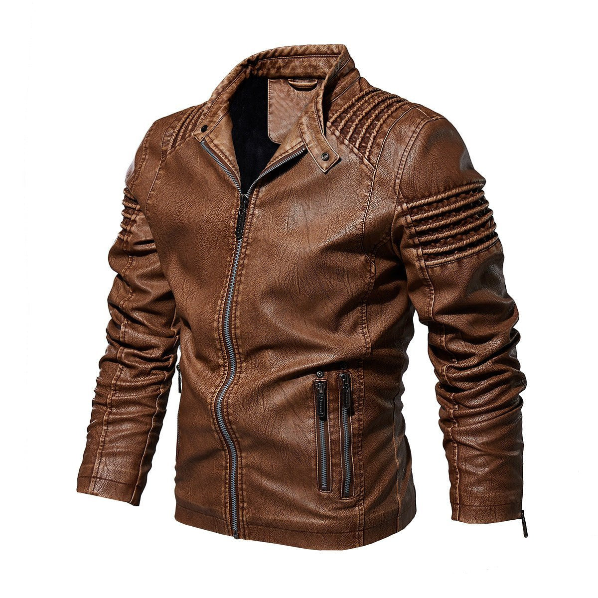 Übergangsjacke Herren mit Schultersteppung und Seitentaschen - Braun #Farbe_Braun